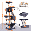 i.Pet Cat Tree 206cm Grey Large Scratching Post Tower House
