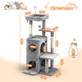 i.Pet Cat Tree 127cm Scratching Post Tower Grey Furniture