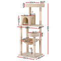 i.Pet Cat Tree 143cm Scratching Post Condo House Tower Beige