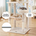i.Pet Cat Tree 143cm Scratching Post Condo House Tower Beige