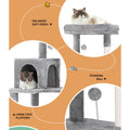 i.Pet Cat Tree 143cm Grey Scratching Post Tower Condo