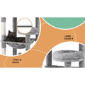 i.Pet Cat Tree 143cm Grey Scratching Post Tower Condo