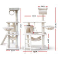 i.Pet Cat Tree 141cm Scratching Post Tower Condo House Bed Beige