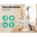 i.Pet Cat Tree 141cm Scratching Post Tower Condo House Bed Beige