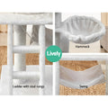 i.Pet Cat Tree 141cm Scratching Post Tower Condo House Bed Beige