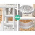 i.Pet Cat Tree 141cm Scratching Post Tower Condo House Bed Beige