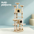 i.Pet Cat Tree 203cm Tower Scratching Post Condo House Bed Beige