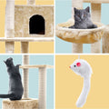 i.Pet Cat Tree 203cm Tower Scratching Post Condo House Bed Beige