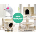 i.Pet Cat Tree 203cm Tower Scratching Post Condo House Bed Beige