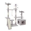 i.Pet Cat Tree 135cm Scratching Post Condo House Grey Wood Toys