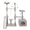 i.Pet Cat Tree 135cm Scratching Post Condo House Grey Wood Toys
