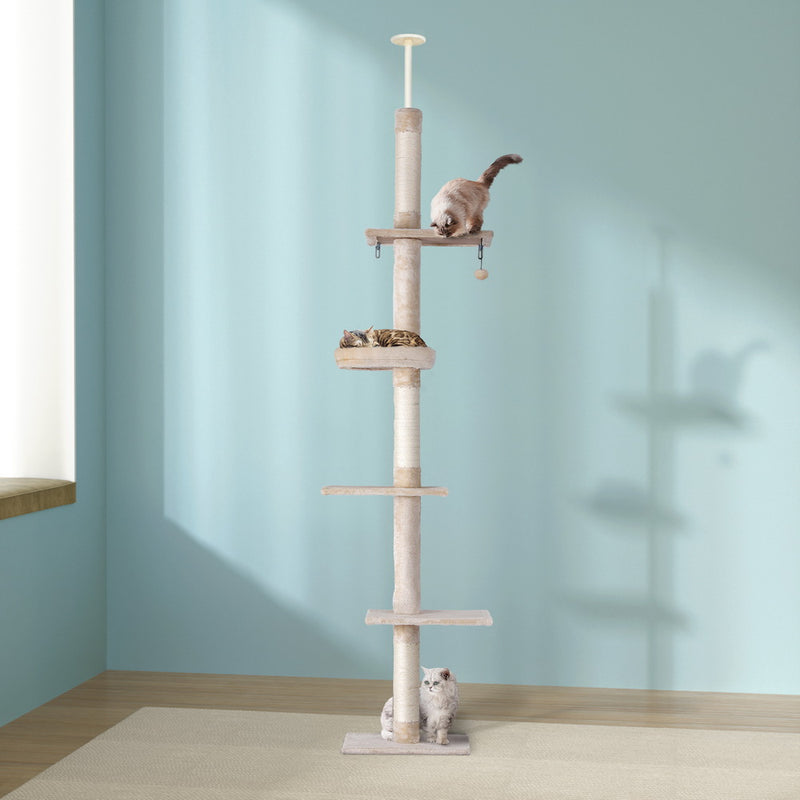 i.Pet Cat Tree 290cm Tower Scratching Post Floor Ceiling Bed