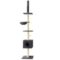 i.Pet Cat Tree 260cm Tower Scratching Post Floor Ceiling Dark Grey