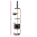 i.Pet Cat Tree 260cm Tower Scratching Post Floor Ceiling Dark Grey