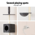 i.Pet Cat Tree 260cm Tower Scratching Post Floor Ceiling Dark Grey