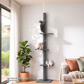 i.Pet Cat Tree 290cm Tower Scratching Post Scratcher Floor to Ceiling Cats Bed Grey