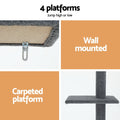 i.Pet Cat Tree 290cm Tower Scratching Post Grey Floor Ceiling