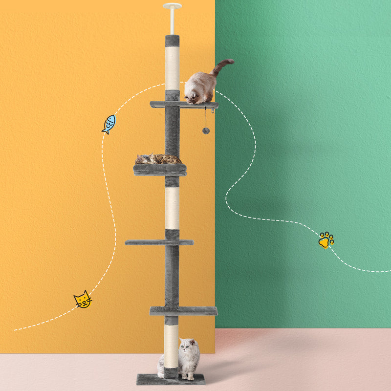 i.Pet Cat Tree 290cm Tower Scratching Post Floor to Ceiling Bed