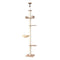 i.Pet Cat Tree Tower Floor to Ceiling Scratching Post 270cm Beige