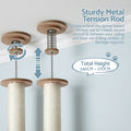 i.Pet Cat Tree Tower Floor to Ceiling Scratching Post 270cm Beige