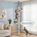 i.Pet Cat Tree Tower Floor to Ceiling Scratching Post 270cm Beige