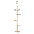 i.Pet Cat Tree Tower 270cm Floor Ceiling Scratching Post Beige