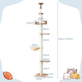 i.Pet Cat Tree Tower 270cm Floor Ceiling Scratching Post Beige