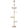 i.Pet Cat Tree Tower 270cm Floor Ceiling Scratching Post Beige