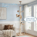 i.Pet Cat Tree Tower 270cm Floor Ceiling Scratching Post Beige
