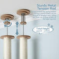 i.Pet Cat Tree Tower 270cm Floor Ceiling Scratching Post Beige