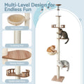 i.Pet Cat Tree Tower 270cm Floor Ceiling Scratching Post Beige