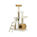 i.Pet Cat Tree 138cm Scratching Post Tower Wood Condo Rattan