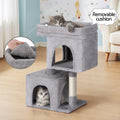 i.Pet Cat Tree 67cm Tower Scratching Post Condo Light Grey