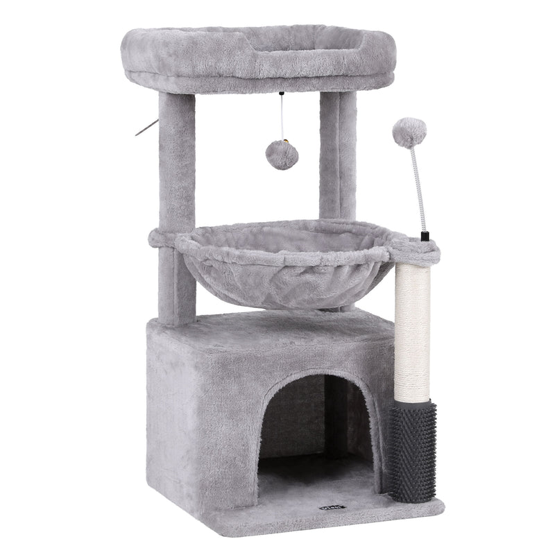 i.Pet Cat Tree 82cm Scratching Post Tower House Light Grey