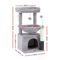i.Pet Cat Tree 82cm Scratching Post Tower House Light Grey