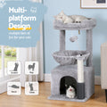 i.Pet Cat Tree 82cm Scratching Post Tower House Light Grey