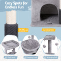 i.Pet Cat Tree 82cm Scratching Post Tower House Light Grey