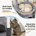 i.Pet Cat Tree 82cm Scratching Post Tower House Light Grey