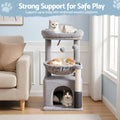 i.Pet Cat Tree 82cm Scratching Post Tower House Light Grey