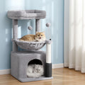 i.Pet Cat Tree 82cm Scratching Post Tower House Light Grey