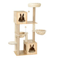i.Pet Cat Tree 141cm Tower Scratching Post Wood Condo Bed Toys