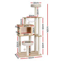i.Pet Cat Tree 142cm Scratching Post Condo House Wood Bed