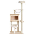 i.Pet Cat Tree 142cm Scratching Post Condo House Wood Bed