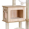 i.Pet Cat Tree 142cm Scratching Post Condo House Wood Bed