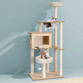 i.Pet Cat Tree 142cm Scratching Post Condo House Wood Bed