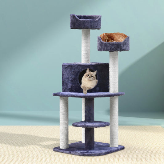 i.Pet Cat Tree 126cm Tower Scratching Post Condo Grey