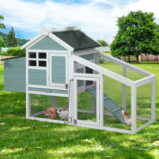 i.Pet Chicken Coop Rabbit Hutch 150cm Large Wooden House Run