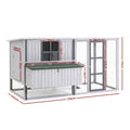i.Pet Chicken Coop 219cm Rabbit Hutch Poultry Cage Outdoor Enclosure Wood