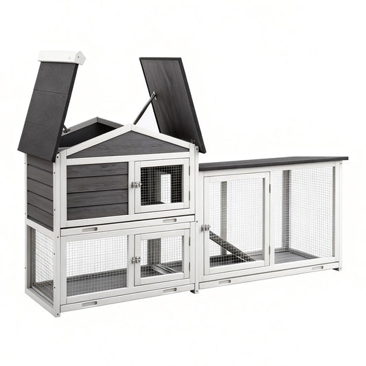 i.Pet Extra Large Wooden Chicken Coop Rabbit Hutch House With Run