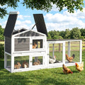 i.Pet Extra Large Wooden Chicken Coop Rabbit Hutch House With Run